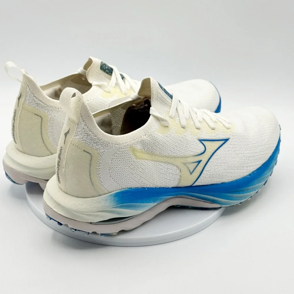 Mizuno Wave Neo Wind Running Shoes Womens 9.5 White Blue J1GD227821 Sneakers - Picture 9 of 12
